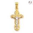 10k & Rhodium Crucifix Charm