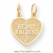 10k 2 Piece Break-Apart Best Friend Heart Charm