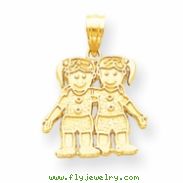 10k Solid Two Girls Charm