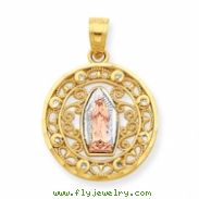 10k Two-tone Our Lady of Guadalupe Pendant