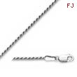 10K White Gold 1.5mm Diamond Cut Solid Rope Chain