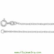 10kt White BULK BY INCH Polished ROPE CHAIN