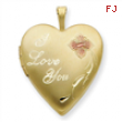 1/20 Gold Filled 20mm Enameled I Love You Heart Locket chain