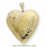 1/20 Gold Filled 20mm Side Swirled Heart Locket chain