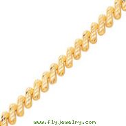14K  7'' Diamond-Cut Fancy Antiqued Bracelet