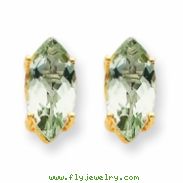 14k 10x5 Marquise Green Amethyst Earring