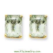 14k 10x8 Emerald Green Amethyst Earring
