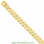 14k 12mm Hand-polished Traditional Link Chain bracelet