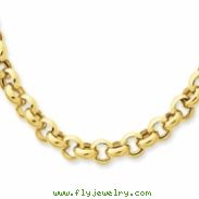 14k 18in 6.25mm Polished Fancy Rolo Link Necklace chain