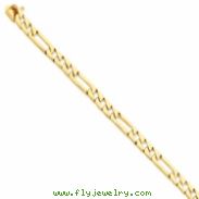 14k 5mm Hand-polished Fancy Link Chain bracelet