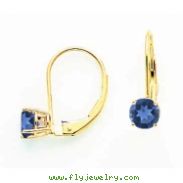14k 5mm Sapphire leverback earring