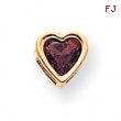 14k 6mm Heart Garnet bezel pendant