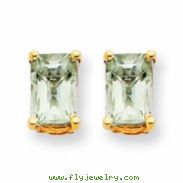 14k 6x4 Emerald Green Amethyst Earring