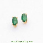 14k 6x4mm Oval Emerald earring