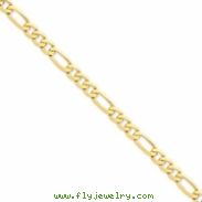 14k 7mm Flat Figaro Chain anklet