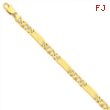 14k 7mm Hand-polished Fancy Link Chain bracelet
