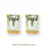 14k 7x5 Emerald Green Amethyst Earring