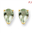 14k 7x5 Pear Green Amethyst Earring