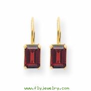 14k 7x5mm Emerald Cut Garnet earring