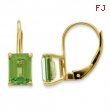 14k 7x5mm Emerald Cut Peridot earring
