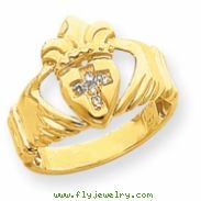 14k A Diamond claddagh ring