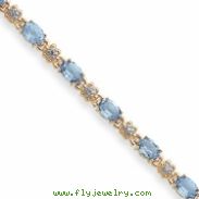 14k Blue Topaz/Diamond Bracelet