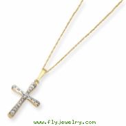 14k Diamond Fascination 18in Cross Necklace