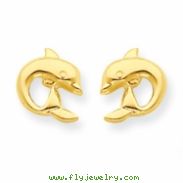 14k Dolphin Post Earrings