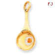 14k Frying Pan w/Enameled Egg Charm