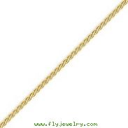 14K Gold  2.5mm Flat Wheat Bracelet
