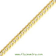14K Gold  5.75mm Beveled Curb Chain