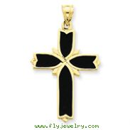 14K Gold  Enameled Latin Cross Pendant