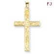 14K Gold  Floral Cross Pendant