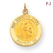 14K Gold  Guardian Angel Medal Charm