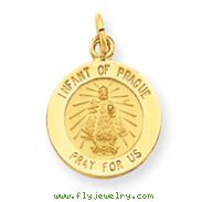 14K Gold  Infant of Prague Medal Charm