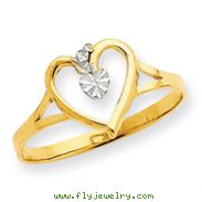 14K Gold & Rhodium Cut-Out Heart Ring