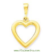 14K Gold  Solid Polished Heart Pendant