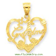 14K Gold #1 Grandma Heart Pendant