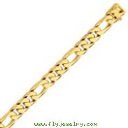 14K Gold 11mm Hand Polished Figaro Link Bracelet