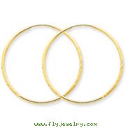 14K Gold 1.25x33mm Diamond CutEndless Hoop Earring