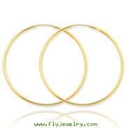 14K Gold 1.5x47mm Polished Round Endless Hoop Earrings