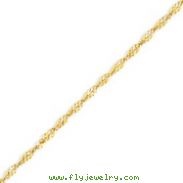 14K Gold 2.2mm Twisted Pendant Bracelet