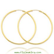 14K Gold 2x60mm Polished Round Endless Hoop Earrings