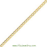 14K Gold 3.35mm Semi-Solid Curb Link Chain