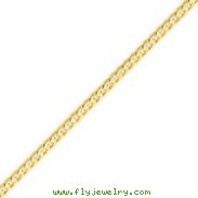 14K Gold 3mm Open Concave Curb Bracelet
