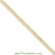 14K Gold 4.5mm Pave Curb Bracelet 8"