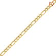 14K Gold 4.75mm Semi-Solid Figaro Chain