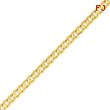14K Gold 5.25mm Open Concave Curb  Chain