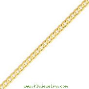14K Gold 5.25mm Open Concave Curb  Chain