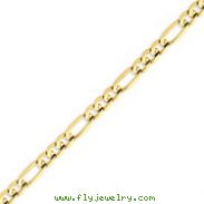 14K Gold 6mm Concave Open Figaro Bracelet